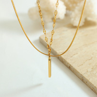 Design de luxe pendentif multi-couches collier fille collier en acier inoxydable bijoux collier