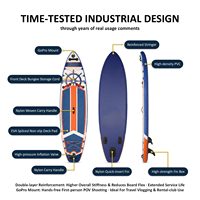 Planche de SUP gonflable tout usage pour adultes, système à 3 ailerons en PVC, idéale pour les lacs et les rivières, paddle board, surf, pêche
