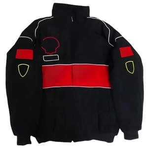 ZXPFSL Unisex High Quality <strong>F1</strong> <strong>Vintage</strong> Racing <strong>Jacket</strong> Soft Casual Thin Polyester Fiber Nylon Collar Zipper Closure Embroidery Raw - Product Image 1