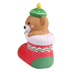 Christmas Bear In Stocking PU Slow <b>Rebound</b> Toy Indoor Decoration - Product Image 3