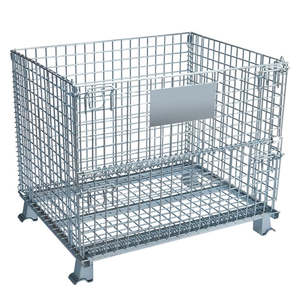 Conteneur en treillis métallique pliable entrepôt industriel stockage de fret métallique en vrac équipement de <span class=keywords><strong>Cage</strong></span> en acier inoxydable avec roues - Product Image 1