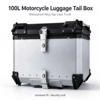Coffre de moto universel 100L, étanche, avec serrure de sécurité, en alliage, pour le tourisme