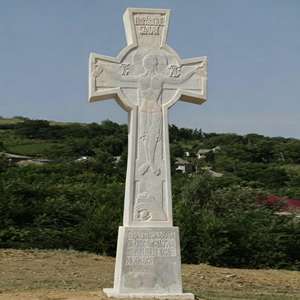 Lápida Conmemorativa con Cruz: Monumento Familiar Tallado a Mano, Monumento de Granito en Forma de Cruz - Product Image 6