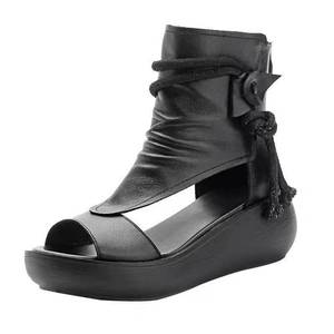 Sandalias de cuña de plataforma alta para mujer, estilo casual de verano, moda 2024, novedad para exportación, con suela gruesa y aumento de altura. - Product Image 4