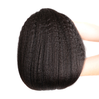 Cheveux raides crépus cheveux brésiliens remy gros Yaki 13x4 fermeture frontale en dentelle avec des faisceaux