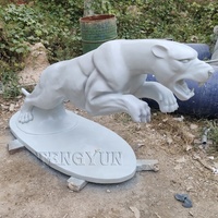 Statue de léopard en résine grandeur nature, sculpture de panthère en fibre de verre pour la décoration de jardin