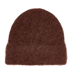 Bonnet Tendance Personnalisé de Qualité Supérieure avec Broderie 3D Lettre Jacquard, Doux, Élastique, Chaud, en Mohair, Fourrure, Tricoté, Acrylique, Peluche - Product Image 1