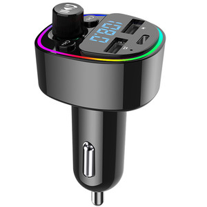 Transmetteur FM <span class=keywords><strong>Bluetooth</strong></span> 5.0 pour <span class=keywords><strong>voiture</strong></span>, lecteur MP3 sans fil sans perte, lumière d'ambiance LED, <span class=keywords><strong>kit</strong></span> audio mains libres pour <span class=keywords><strong>voiture</strong></span>, <span class=keywords><strong>musique</strong></span> - Product Image 1