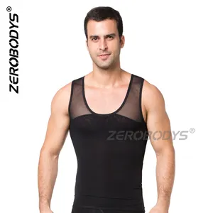 MeiSu-camiseta interior adelgazante para hombre, ropa interior moldeadora de cuerpo, camiseta sin mangas de compresión para ginecomastia, T081