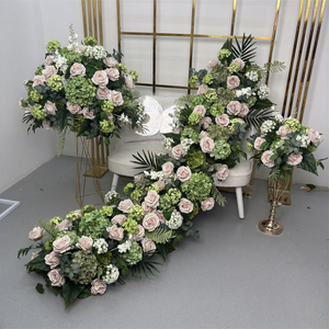 Nouvelle scène fête de mariage vert corne de boeuf arc de fleur français fête fond fleuriste fleur artificielle décoration - Product Image 5