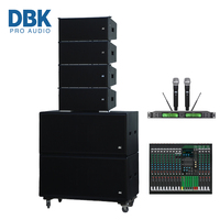 Système de Son DBK Pro avec Enceinte Line Array Double 10 Pouces et Caisson de Basses Double 18 Pouces en Bois pour Concerts et Églises