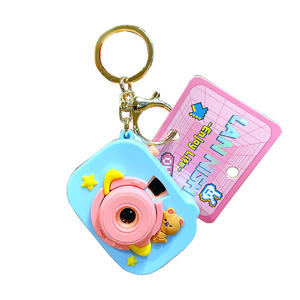 Surprise Space Bear Camera Buckle Projector Button Switch Acrylic <b>Keyring</b> Bag Cute Small Cartoon Fashionable Pendant - Product Image 6