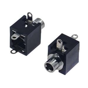 Prise audio PJ-201 2,5 mm, montage vertical à 3 broches à travers le trou, boîtier en laiton sans écrou fileté - Product Image 5