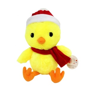 Bella pollo giocattolo della <span class=keywords><strong>peluche</strong></span> animale di pezza giocattolo <span class=keywords><strong>pulcino</strong></span> con cappello di natale - Product Image 1