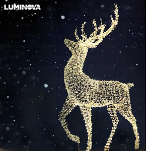 Không thấm nước lớn ngoài trời <span class=keywords><strong>3D</strong></span> Tuần Lộc Đèn lồng Led trang trí thắp sáng hình dạng động vật cho các lễ hội với chứng nhận an toàn - Product Image 2