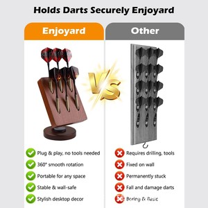 Iron rotatable wooden dart storage rack <b>desktop</b> <b>shelf</b> creative storage organization rack - Product Image 5