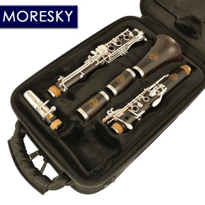 MORESKY Clarinette Professionnelle en Bois d'Ébène/Grenadille Bb/Sib Plaquée Argent 19 Clés Klarnet Brillante - Product Image 1