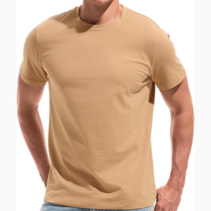Color sólido bajo MOQ 100% Camiseta de algodón para hombres Slim Fit personalizado hombres camiseta nuevo diseño cómodo - Product Image 6