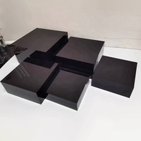 Présentoirs carrés noirs en acrylique (5 pièces) pour buffet, service traiteur, mariages, hôtels, Noël – Design moderne