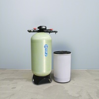 Adoucisseur d'eau électrique domestique compact avec couvercle et vanne de contrôle automatique 2 étapes
