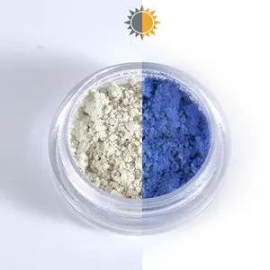 Maxshing pó de pigmento ativado solar popular, branco a azul, rosa, verde, amarelo, mudando de cor, pigmento fotocromático