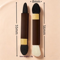 Kuas Eyeshadow Dua Sisi Berbulu Halus, Alat Kecantikan, Kuas Blending, Kepala Spons Berbulu Lembut, Eyeshadow Portabel