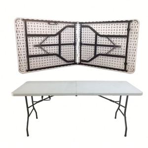 Tavolo Rettangolare Pieghevole in Plastica Bianca HDPE Portatile per Uso Commerciale all'Ingrosso per <span class=keywords><strong>Giardino</strong></span> Esterno Campeggio Eventi Noleggio Catering - Product Image 3