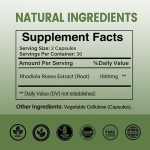 Cápsulas de Extracto de Raíz de Rhodiola Rosea, Suplementos Herbales de Venta Caliente OEM ODM - Product Image 2