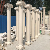 Colonnes de jardin en pierre naturelle beige du Vietnam, colonnes romaines en marbre, décoratives pour l'extérieur, de la marque BLVE