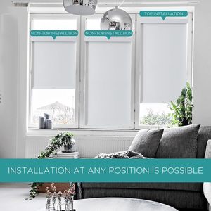 Free-Stop Cordless Blackout Roller Shades <strong>Window</strong> No Drill Indoor <strong>Window</strong> <strong>Roll</strong> Blind Thermal Insulated Rolling Blinds Blackout - Product Image 6
