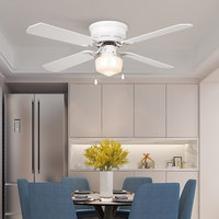 Ventilateurs de plafond commerciaux de lustre de Mdf de 6 lames avec le ventilateur de plafond de luxe en métal blanc léger avec la lumière pour le plafond et à distance