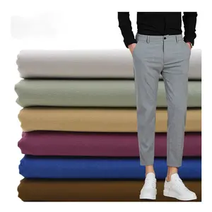 Tr 270gsm Groothandel China Textiel Dacron Twill Stretch Spandex Polyester Rayon Katoenen Geweven Stof Pak Voor Mannen