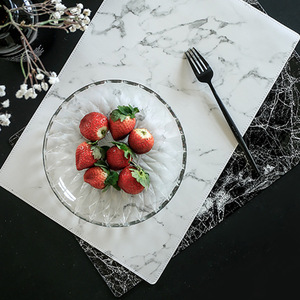 Custom Leather Dining PU Table Place Mats Heat-Resistant Anti-Skid Kitchen Table Decoration Mats <strong>Marble</strong> Leather <strong>Placemat</strong> - Product Image 4