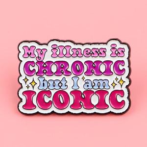 Spilla Distintiva in Metallo con Scritta 'My Illness Is' - Accessorio Moda Divertente per Abbigliamento - Product Image 2