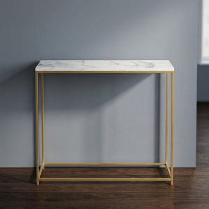 Modern Luxury Black <b>Console</b> <b>Table</b> Metal Design Storage Pedestal Base <b>for</b> Foyer Entryway Living Room Apartment Hotel <b>Entry</b> - Product Image 4