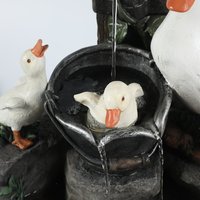 Artisanat en polyrésine de Style européen LED solaire canard fée chien Statues fontaine d'eau cascade décoration de jardin extérieur