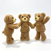 Vente en gros d'ours en peluche personnalisables, mignons, de style dessin animé, pour accessoires de tasse à café, pailles et breloques de bureau