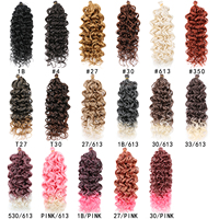 20 "Cheveux de tressage synthétiques naturels Hawaii Curl Hairstyle Ocean Wave Crochet tresse Extensions de cheveux pour les femmes cheveux