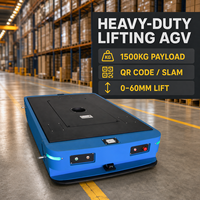 Robot mobile AGV de levage robuste à batterie LFP, à profil bas, doté de la navigation laser SLAM et d'un LiDAR avec précision de 10 mm pour la détection d'obstacles