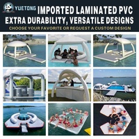 Plateforme flottante hexagonale portable antidérapante pour piscine, lac, plage – Tapis aquatique gonflable facile à installer pour la famille
