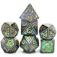 Ensemble de dés en métal polyédriques UDIX - 7 pièces, durables, faits à la main, dés de jeu D&D personnalisés, objets de collection