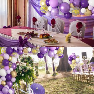 Ensemble d'arche <span class=keywords><strong>de</strong></span> chaîne <span class=keywords><strong>de</strong></span> ballons violets modernes Vaisselle et décorations <span class=keywords><strong>de</strong></span> couleurs mélangées pour les fêtes d'anniversaire et les mariages - Product Image 3