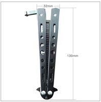 Peigne pliable en acier inoxydable pour salon de coiffure, outil de pratique d'entraînement de style couteau papillon pour barbe et moustache