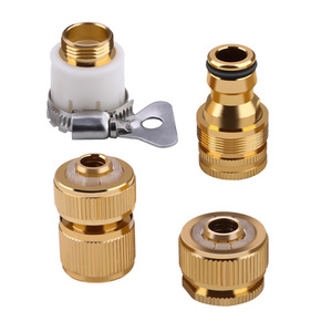 Conector de manguera de jardín de aluminio Tuosen, adaptador de grifo con rosca de bloqueo de 4 y 6 puntos para pistola de agua de lavado de coches y manguera a granel - Product Image 1
