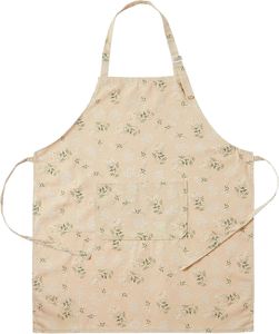 Tablier de cuisine élégant en lin à motif floral pour femme, réglable, avec poche, idéal pour la pâtisserie, personnalisable avec logo – Vente en gros - Product Image 1