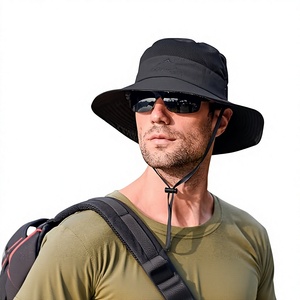 Chapeau de soleil unisexe à large bord avec sangle réglable, maille respirante, couleur unie, pour la plage, l'été, décontracté, pour adultes - Product Image 1