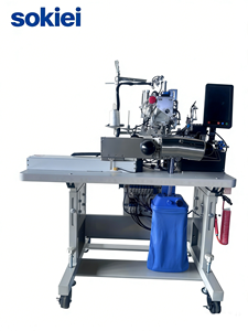 Machine à coudre industrielle informatisée Sokiei pour surpiqûres, ourlets automatiques haute précision pour jersey, piqué, tricot et coton glacé - Product Image 4