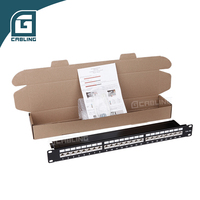 Gcabling Conector Hembra a Hembra 1RU Cat6 Mini de 24 Puertos, Modular de Pared con Código de Conexión y Panel IDC, con Logotipo, Módulos Hembra Cat 6