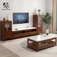 Table basse moderne en bois et marbre, écologique, prix usine, personnalisable, faible MOQ, livraison immédiate