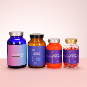 Custom 150ml 200ml 250ml Empty Container Supplement <b>Protein</b> Powder Amber Glass Jar Pill Vitamin Capsule Glass <b>Bottle</b> with Lids - Product Image 2